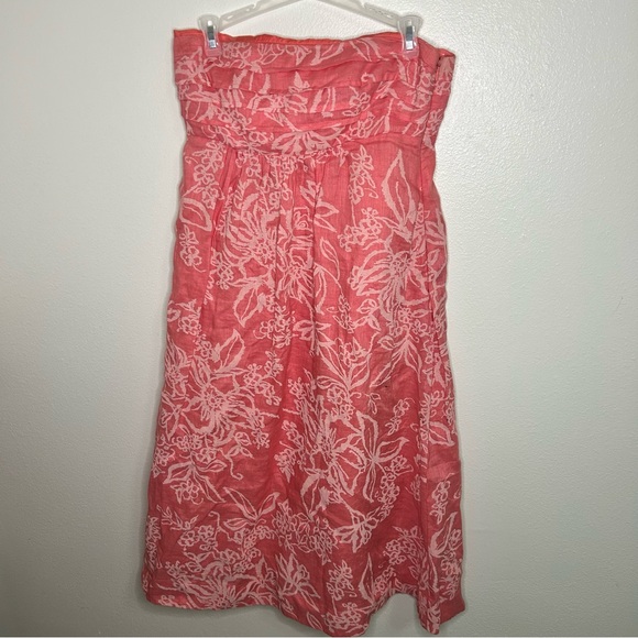 Banana Republic Dresses & Skirts - Banana republic linen strapless pink floral print dress